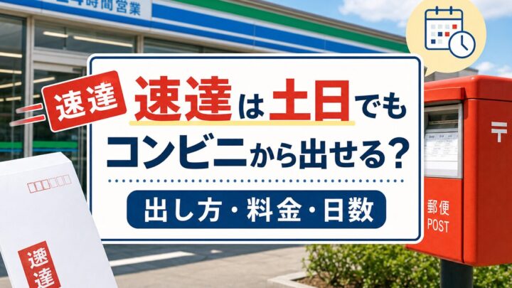 速達は土日でも コンビニから出せる？ 出し方・料金・日数