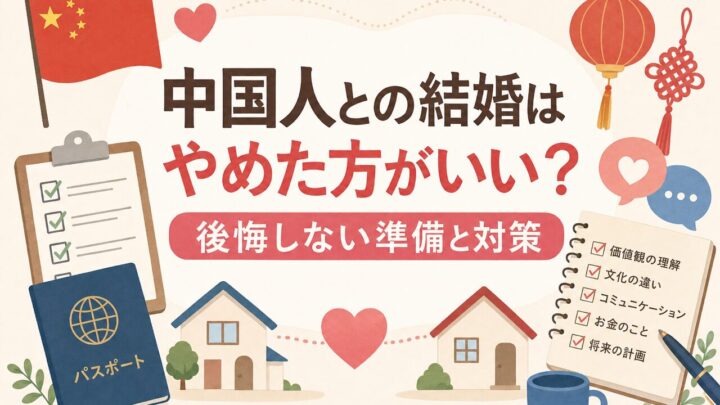 中国人との結婚は やめた方がいい？ 後悔しない準備と対策